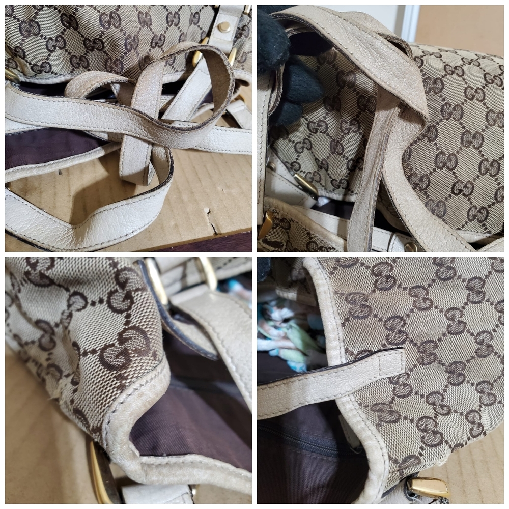 GUCCI Monogram Medium Abbey Shoulder Bag Off White - Picture 8 of 11